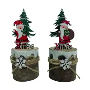 TABLE DECO XMAS 19CM WHITE/RED