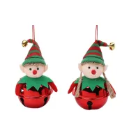 Hanger Xmas Elf w/Bell 2ass.12cm