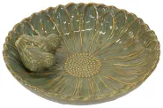 Village BirdBath Flower Olive D28H6