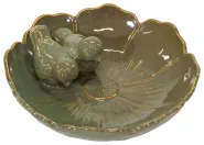 Village BirdBath Flower Olive D23H6