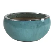 Glazed ronde schaal d22cm h11cm ocean blue