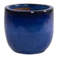 Glazed eggpot d20cm h18cm blue