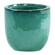 Glazed eggpot d15cm h13cm ocean blue
