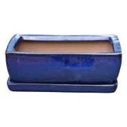 Glazed bonsai l32,8cm w21,5cm h10cm blauw