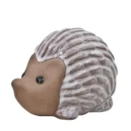 Deco glazed egel l12cm w8cm h8cm spring white