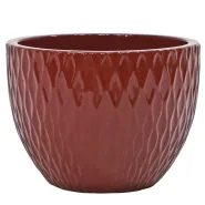 Glazed ronde pot d25cm h19cm red saffron
