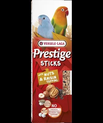 V.L. Prestige Sticks Kleine Papegaaien met Noten & Rozijnentopping - 2 stuks 60g