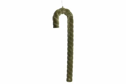 HANGER KERSTSTAF FLOCKED GROEN 4X4X50CM KUNSTSTOF