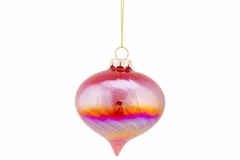 Hanger tol spiraal pearl rood 8x8x8 glas