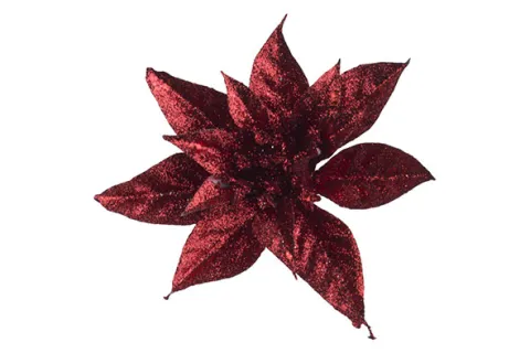 KERSTROOS CLIP GLITTER BORDEAUX D8CM KUN
