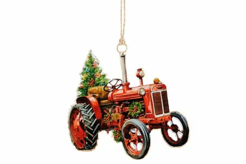 HANGER VINTAGE TRACTOR ROOD-GROEN 10X1X10CM METAAL