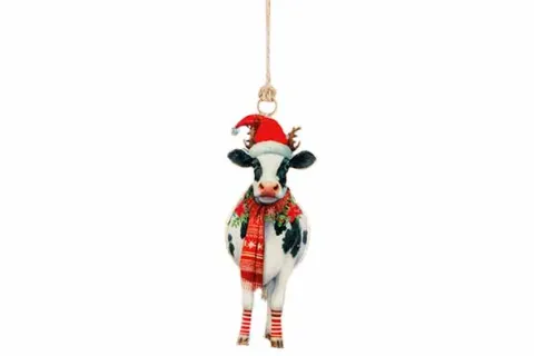 HANGER VINTAGE COW WIT-ZWART 4X1X11CM METAAL