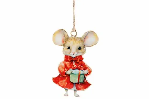 HANGER VINTAGE MOUSE ROOD 6.5X1X11CM METAAL