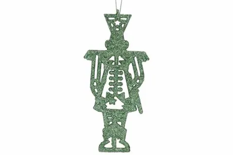 HANGER NUTCRACKER GLITTER GROEN 8X15CM KUNSTSTOF