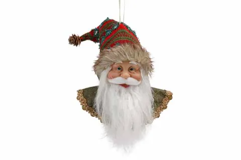 KERSTMANHOOFD HANGER ROOD GROENXH28CM PO