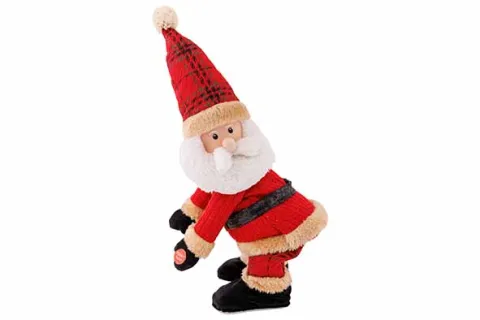Kerstman singing and twirking rd/gr 19x15x38cm excl batt