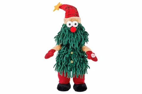 Kersboom singing and rocking rood-groen 18x13x45cm excl batt