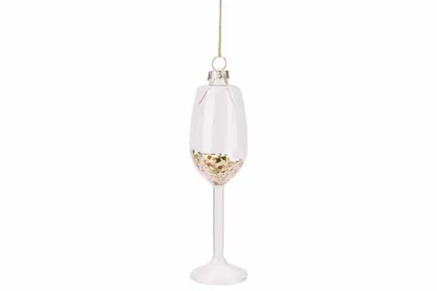 HANGER GLASS OF CHAMPAGNE TRANSPARANT 4X4X14CM