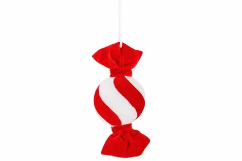 HANGER CANDY ROOD-WIT 8X8X18CM FLUWEEL