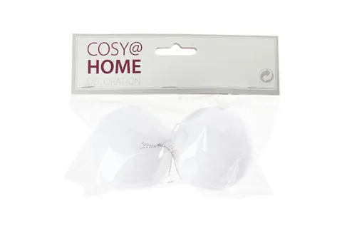 KERSTBAL SET2 WIT KUNSTSTOF