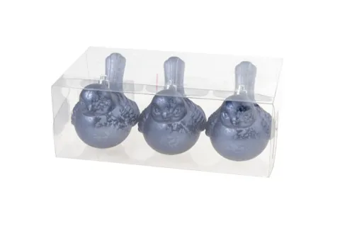 ORN. HANGER VOGEL BLAUW SET3