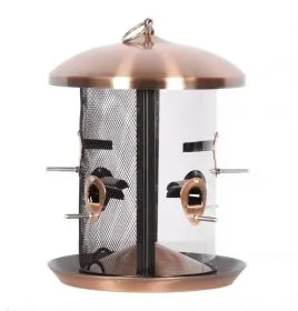 BNL Voedersilo metaal dubbel fijn gaas & zaadkoker zwart/koper