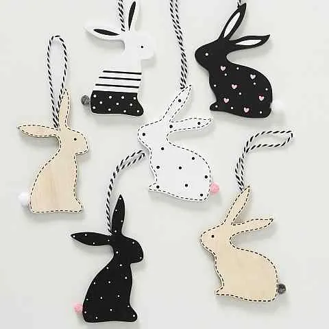 HANGER RABBIT HOPI 6P H11 PLYWOOD BLACK/WHITE