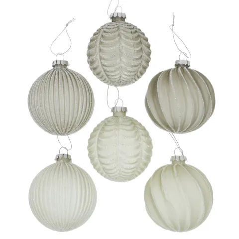 Christmas ball Julina, 6 ass., D 8,00 cm, Glass laquered, Single-colour glass laque