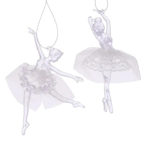 Hanging figurine Melody, 2 ass., Dancer, With hanger, H 15,00 cm, L 10,00 cm plastic clear