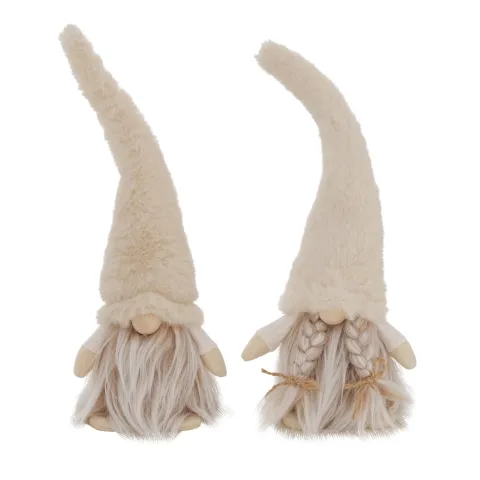Figurine Tanyo, 2 ass., Gnome, H 27,00 cm, Acrylic woven, Cotton, Polyester, Beige mixed materials b