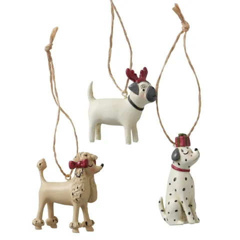Hanging figurine Barney, 3 ass., Dog, With hanger, H 6,50 cm, L 3,00 cm polyresin colour-mix