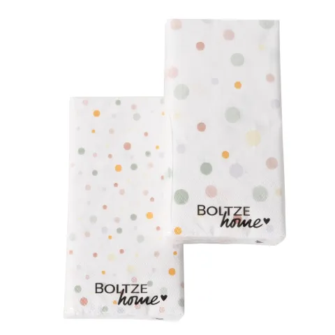 Bistro napkins Lavina, 16 p., 2 ass., Dotted, Multi-coloured, Ball, White, Light green, Paper paper