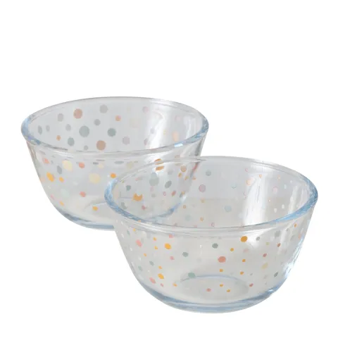 Bowl Lavina, 2 ass., Transparent, Round, Dishwasher proof, H 7 cm glass laquered clear