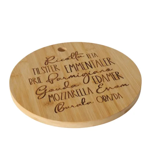Chopping board Käse, Bamboo (Phyllostachys edulis), Single-colour, Saying/Text, No, Natural bamboo n