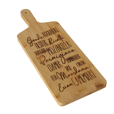 Chopping board Käse, Bamboo (Phyllostachys edulis), Single-colour, Saying/Text, No, Natural bamboo n