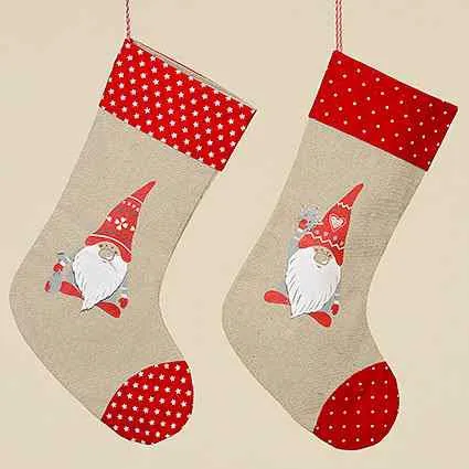 SOCK NELA H34CM LINEN RED