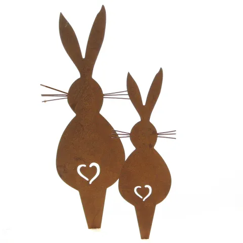 pick 'rabbit', rusty colour, metal, approx. 7 x 19,5 cm h