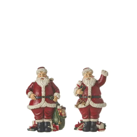 Kerstman rood 2 assorti - l9,5xb6,5xh16cm
