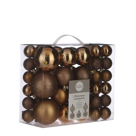 Boom decoratie onbreekbaar koper 46 delig - d4 d6 d8cm
