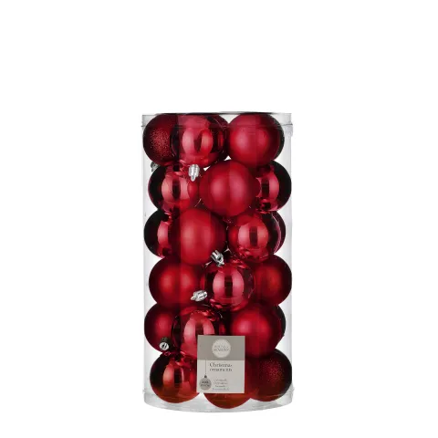 Bal onbreekbaar rood 30 stuks - d6cm
