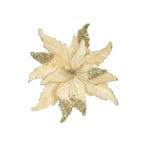 Clip poinsettia goud - h24xd28cm

