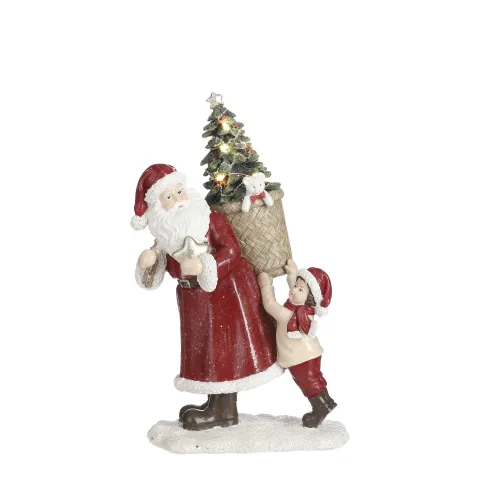 Kerstman rood led werkt op batterijen - l17xb13xh27cm
