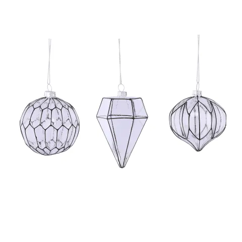 Ornament glas 3 assorti - d8cm
