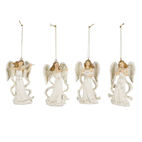Ornament engel champagne 4 assorti - l6,5xb4xh11cm
