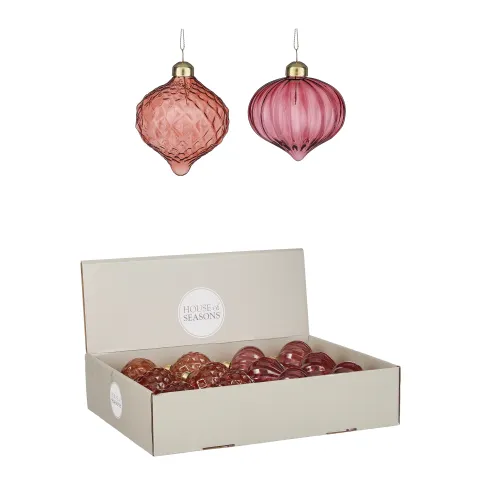 Ornament ui d.rood bruin 2 assorti - h8,5xd8cm
