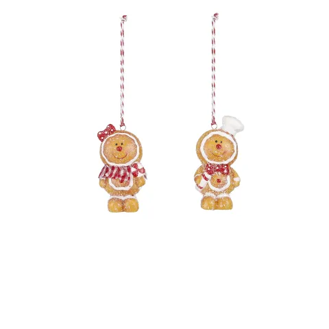 Ornament peperkoek bruin 2 assorti - l5xb3,5xh9,5cm
