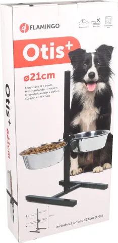 FL VOEDERSTAANDER H-POOT ZWART MET POTTEN 21CM