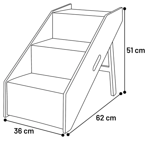 FL LOOPPLANK EN TRAP PINO 62X36X51CM