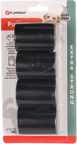 FL POEPZAKJES MAGNUS GROOT ZWART 4x15  st