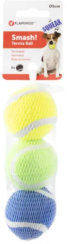 FL DOGTOY TENNISBAL SMASH 3KL M SQUEAK 5CM 3ST